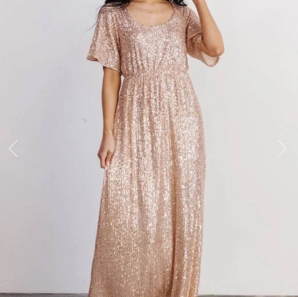 Baltic Born Rose Gold Sequin Gatsby Dress
